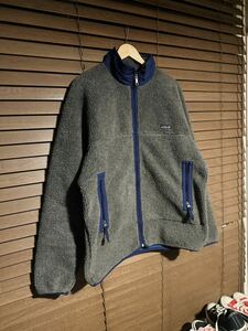 パタゴニア レトロX ジャケット 初期 フリース ボア パイル patagonia レトロカーディガン カーディガン USA PEF 雪なし 雪無し グレー XL