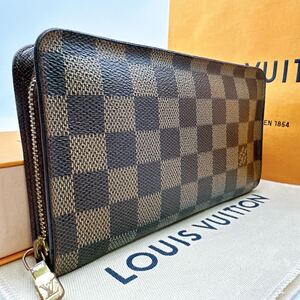 3811【ほぼ極美品】LOUIS VUITTON ルイヴィトン ダミエ ポルトモネジップ 長財布 ジッピーウォレット ウォレット N61728/CA1015