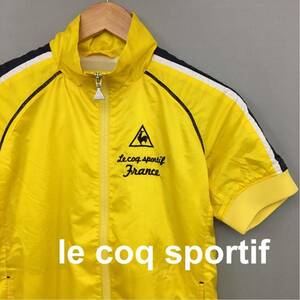 【美品・良品】ルコック le coq sportif ゴルフ GOLF ウインドジャケット 半袖 デサント DESCENTE イエロー レディース Mサイズ ∬▲