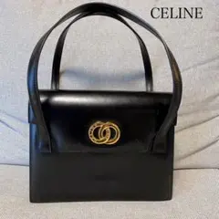 CELINE ハンドバッグ　ダブルリング ゴールド金具 フォーマル レザー