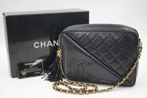 【行董】CHANEL シャネル ショルダーバッグ マトラッセ ラムスキン チェーンショルダー ギャランティーカード付き ブランド AA577BOM59