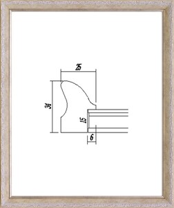 デッサン用額縁 UVカットアクリル付8214 三三 ホワイト