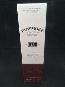 【空箱】BOWMORE ボウモア 18年 43％ 700ml43%（サントリー正規）