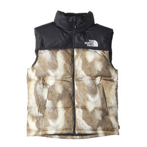 新品 Supreme シュプリーム ベスト サイズ:S THE NORTH FACE ファー柄 ヌプシ ダウンベスト Fur Print Nuptse Vest ファープリント コラボ