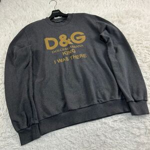 【極美品/希少17-18AWランウェイ】DOLCE&GABBANA ドルチェ&ガッバーナ ドルガバ スウェット トレーナー BIGロゴ KING イタリア製 46(M)