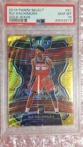 送料込即決 PSA鑑定済 2019-20 Panini Select Gold Wave Prizm #51 Rui Hachimura 八村塁 PSA10 ロサンゼルスレイカーズ ルーキーカード