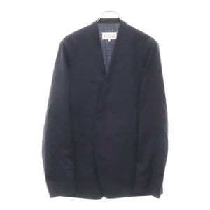 Maison Margiela 10 メゾン マルジェラ 20SS CARDI JACKET SATIN ノーカラー テーラードジャケット ネイビー S50BN0432