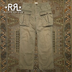 【名作品】 RRL HBT Monkey Pants 【33×34】 ヘリンボーンツイル モンキーパンツ 米国海兵隊 P-44 ミリタリー Ralph Lauren 厚手生地