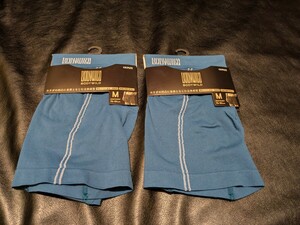 (2枚セット) Mサイズ BODY WILD ボクサーパンツ ブルーグリーン　e-Boxer　セミロングボクサー　前閉じ GUNZE グンゼ 　1