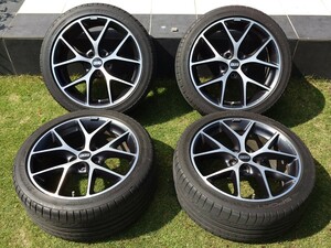 BBS GERMANY SR 18×8J 114.3 5H ET50 SR023 ボルケーノグレー・ダイヤモンドカット DUNLOP 245/40R18 4本 スバル SUBARU WRX 国産車 美品