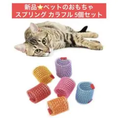 新品⭐️猫のおもちゃ スプリング カラフル 弾力 ばね ペット玩具 5個