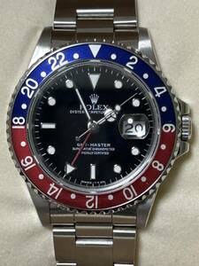 【希少/美品】ROLEX ロレックス Ref. 16700 BL/RD 青/赤 GMTマスター1 ペプシ ベゼル トリチウム シングルバックル フルコマ 購入店保証書