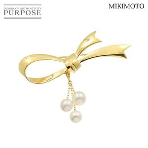 ミキモト MIKIMOTO アコヤ真珠 6.9-6.0mm ブローチ K18 YG イエローゴールド 750 パール Brooch 90231005