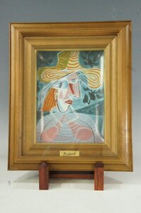 T　パブロ ピカソ　PABLO PICASSO　原画複製陶板画　　　箱なし　状態良好　4346