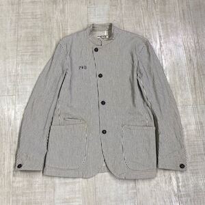 BEAMS B-76B Stripe Prisoner Jacket ビームス ストライプ プリズナー ジャケット コットン ポリウレタン 混合 アウター SIZE M 611