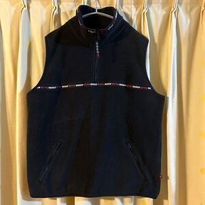 90S ROXY by QUIKSILVER ハーフジップ フリースベスト POLARTEC サイズL ブラック