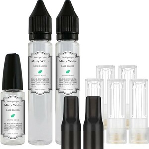 ■送料無料■ 電子タバコ用 カプセル型カートリッジ 808X 5本 & 85ml ベースリキッド 40:60 VAPE MistyWhite.