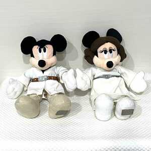 希少【ミッキー&ミニー】Star Wars Weekends 2007 ぬいぐるみ ルーク・スカイウォーカー レイア姫 全長約23cm ※経年劣化有 PW