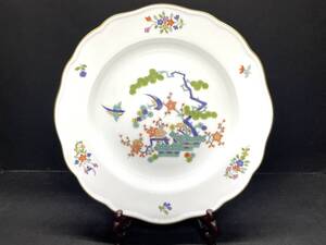 【美品】MEISSEN マイセン 柿右衛門様式 シノワズリ 松竹梅 プレート 16.5cm 金彩 M-139