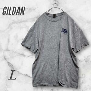 GILDAN ギルダン Tシャツ/カットソー 半袖 プリント ロゴ グレー L 　2192