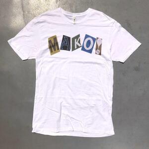 海外 USA 古着 一点物 入手困難 卸 レア グッドデザイン 好配色 MAKO! MP3WAXX.COM パンク系 Tシャツ Lサイズ ホワイト 白色