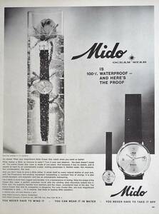 稀少・時計広告！1963年ミドー時計広告/Mido Ocean Star Watch/H