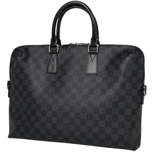 ルイ・ヴィトン Louis Vuitton ポルト ドキュマン ジュール ビジネスバッグ ダミエグラフィット ブラック N48224 メンズ 【中古】