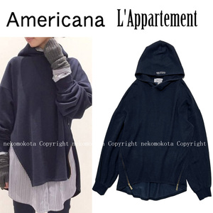 アメリカーナ アパルトモン 別注 Side Zip Parka ネイビー サイド ジップ パーカー AMERICANA L