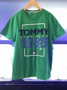 USA正規品【L】 トミーヒルフィガー TOMMY HILFIGER 半袖 Ｔシャツ パッチロゴ 1985 NY 緑 グリーン アメリカモデル