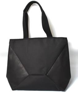 未使用6.3万 ripvanwinkle リップヴァンウィンクル SOLID TOTE BAG 部分レザー使用 トートバッグ ブラック 黒 肩掛け可能 RB-226