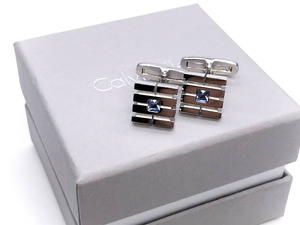 新品即決◆CK カルバンクライン カフス 箱付◆箱なしネコポス可/本物/Calvin Klein/カフリンクス/シルバー ck4