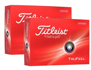 ★新品★タイトリスト★NEW★2024 TRUFEEL トゥルーフィール ゴルフボール★マットレッド★2ダース★日本正規品★