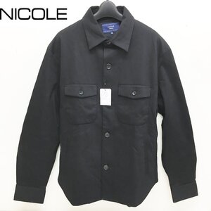 NICOLE/長袖シャツ/メンズ/ブラック/ニコル/セレクションカジュアル/ビジネスにも/トップス/服