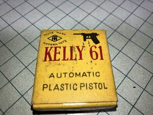 マスダヤ KELLY61 AUTOMATIC PLASTIC PISTOL 弾丸 箱入 10発 玉の大きさ約7×20mm 箱の大きさ約43×40×20mm 1960年代発売 トイガン