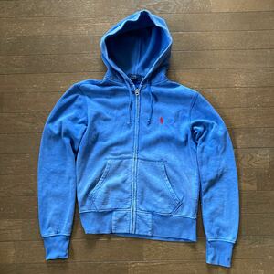 【POLO RALPH LAUREN／ラルフローレン㈱ フルジップ パーカー スウェット】 表記サイズ：XS、165/88A（日本サイズでS程度）刺繍ロゴ/裏起毛