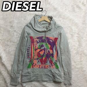 DIESEL ディーゼル スウェット セーター ワンポイント プリント ブランドロゴ インディアン グレー メンズ 男性 女性 レディース パーカー