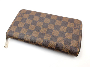 1円スタート 【LOUIS VUITTON ルイヴィトン】 ジッピーウォレット ダミエ 二つ折り長財布 ウォレット エベヌ N41661 札入れ