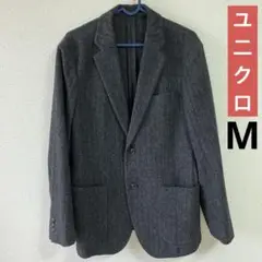 ユニクロ Mサイズ ツイードジャケット グレー M