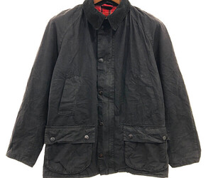 Barbour バブアー Ashby オイルドジャケット 防寒 3ワラント ラグランスリーブ ブラック (メンズ S) 中古 古着 P6539