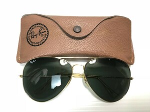 B&L☆ボシュロム/レイバン/アビエーター /メタル/RayBan/W0500L0205 WQBJ/ヴィンテージ/ティアドロップ/ゴールド/USA/64□14/良品