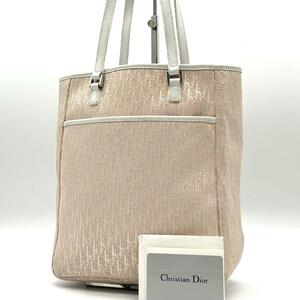 Christian Dior クリスチャン ディオール トロッター トートバッグ キャンバス A4 ショルダーバッグ ピンク ホワイト系