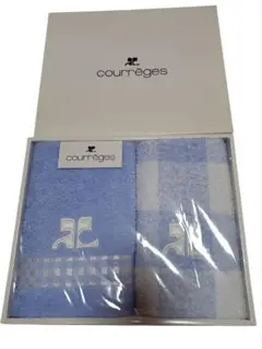 【新品未開封】　courrèges フェイスタオルセット 水色