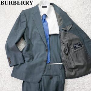 BURBERRY バーバリー スーツ セットアップ 背広 シングル 2B 二つボタン 170AB5 (M相当) グレー 毛 ポリエステル キュプラ メンズ ビジネス