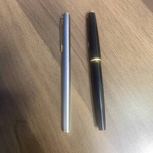 1円スタート　MONTBLANC/モンブラン 14K 585 黒　銀　計2本 万年筆　セット　おまとめ