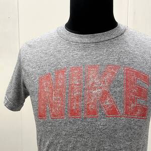 紺タグ 80s NIKE ロゴ プリント Tシャツ Mサイズ USA製 / グレー 霜降り 半袖 かまぼこ ナイキ ヴィンテージ オールド アメリカ古着 80年代