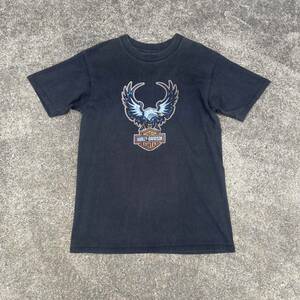 ハーレーダビッドソン HARLEY-DAVIDSON HOLOUBEK ビンテージ 90s USA製 Tシャツ M 黒 ブラック 当時物 コピーライト BIKER Vintage 70s 80s