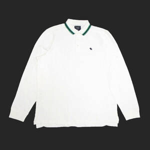 ★SALE★Abercrombie & Fitch/アバクロ★鹿の子長袖ポロシャツ (White/XXL)