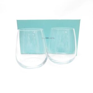 美品 TIFFANY＆Co. ティファニー TCO ロゴ グラス 2点 ペア クリスタル タンブラー コップ SU10436A1