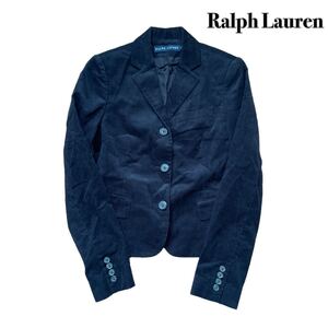 Ralph Lauren ラルフローレン テーラードジャケット コーデュロイ 黒ブラック 7サイズ M