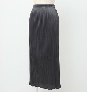 TH5935#プリーツプリーズ イッセイミヤケ PLEATS PLEASE ISSEY MIYAKE*ロングスカート*タイト*プリーツ*グレー系*1